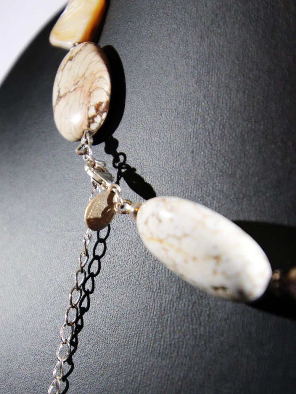 Vintage Donna Dressler Sterling Silver .925 Howlite Necklace - Picture 4 of 10